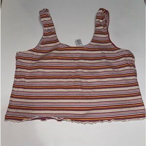 Colorful striped rue 21 or forever 21 tank top cropped size large